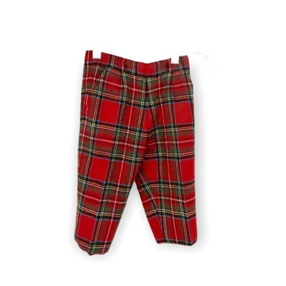 Friki pants Christmas holiday wool Boys Tartan Plaid red green 9 months